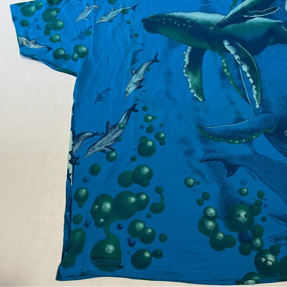 Vintage single stitch AOP underwear whale dolphin print size large 1992 Hanes - Picture 7 of 12